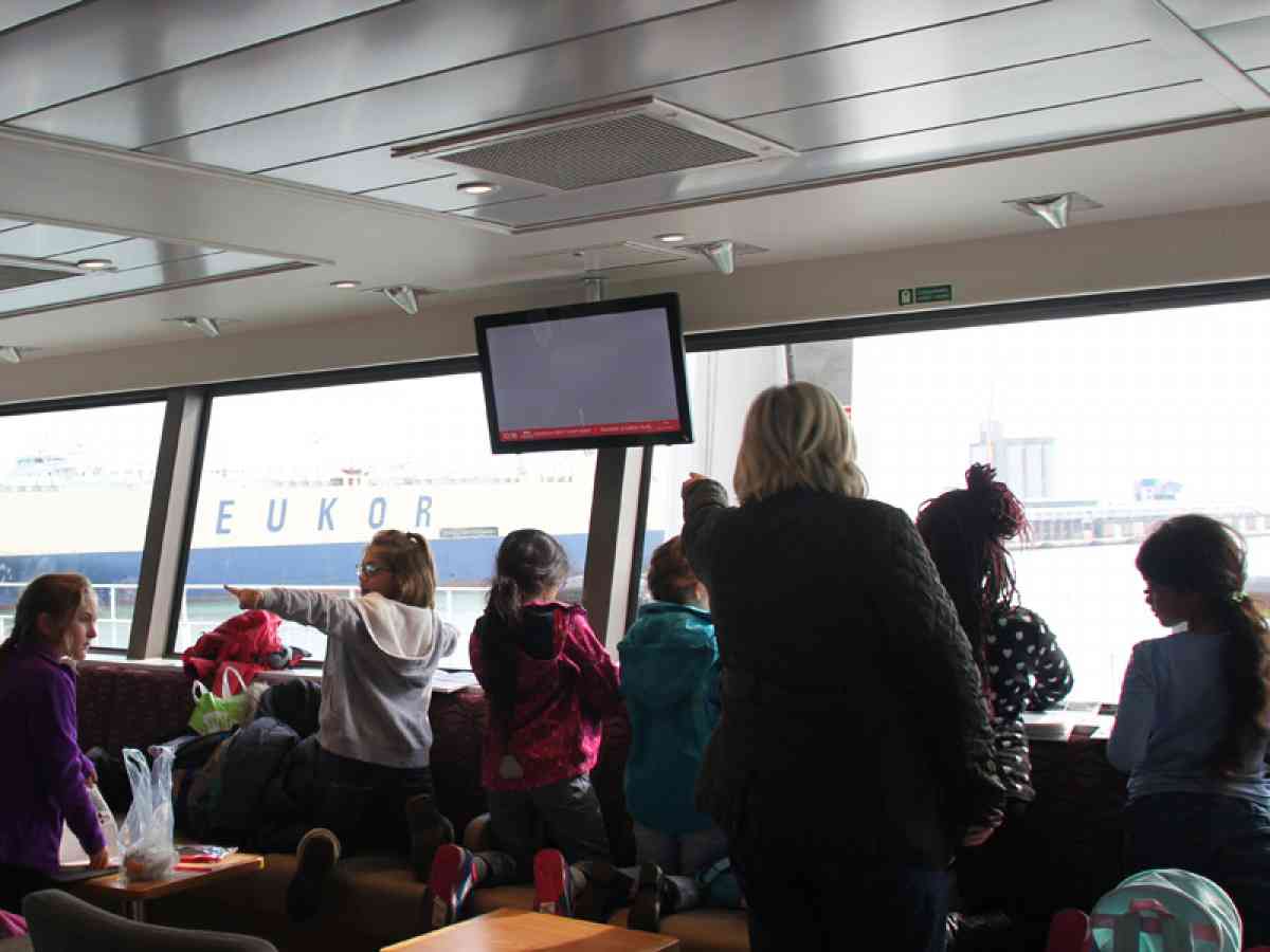 Red Funnel Ferries picture gallery - Close up of a working port